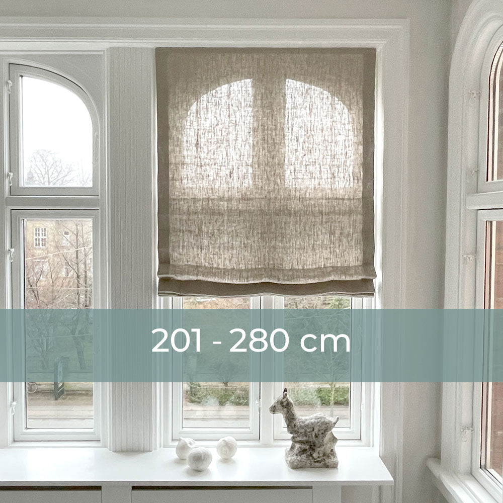 Roman blinds curtain - Natural Linen - Chain pull - 201-280 cm wide