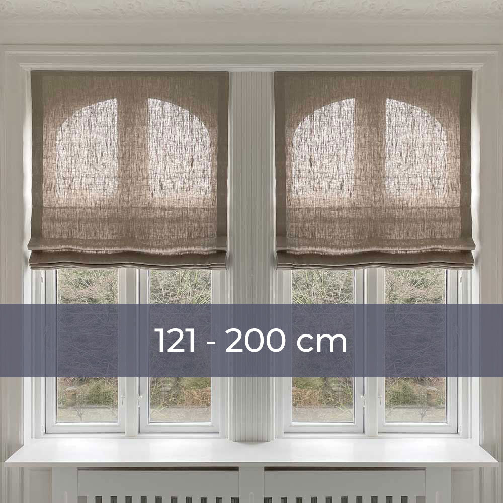 Vouwgordijn - Natuurlijk linnen - Koord - 121-200 cm breed
