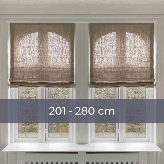 Raffrollo - Natural Linen - Kordelzug - 201-280 cm breit