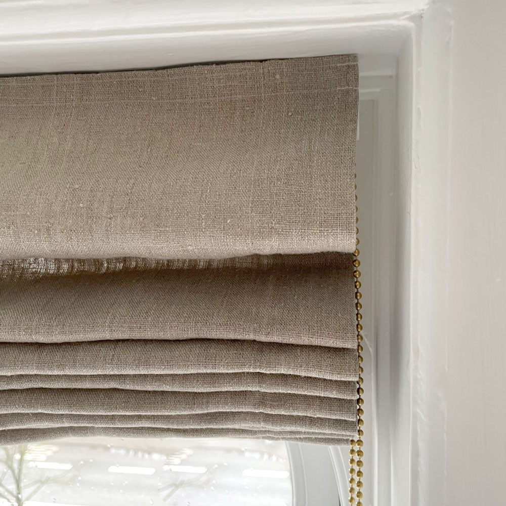 Roman blinds curtain - Natural Linen - Chain pull - 201-280 cm wide