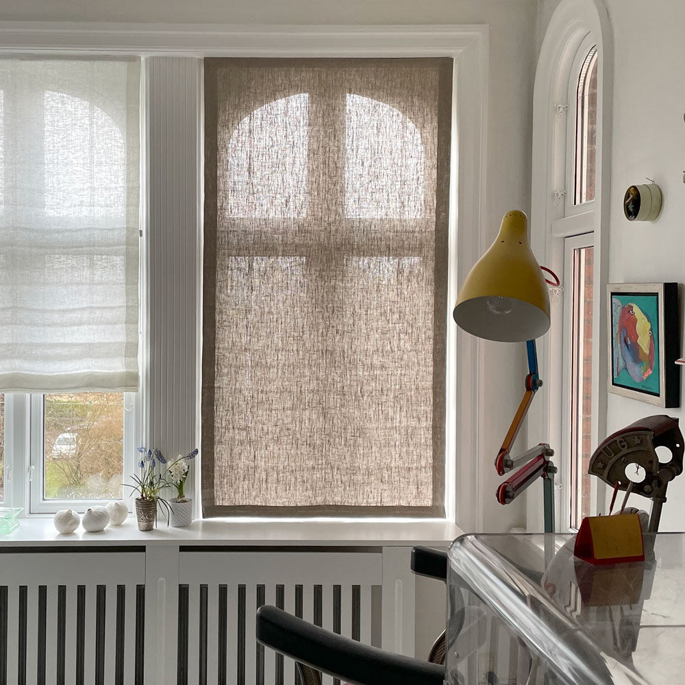 Roman blinds curtain - Natural Linen - Chain pull - 201-280 cm wide