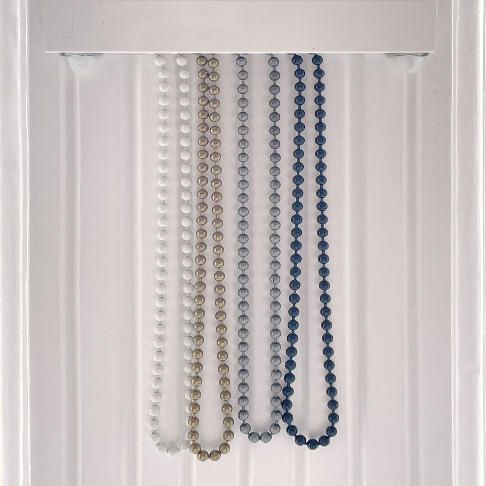 Gefütterte Raffrollo - Weißes Leinen - Kettenzug - 121-200 cm breit