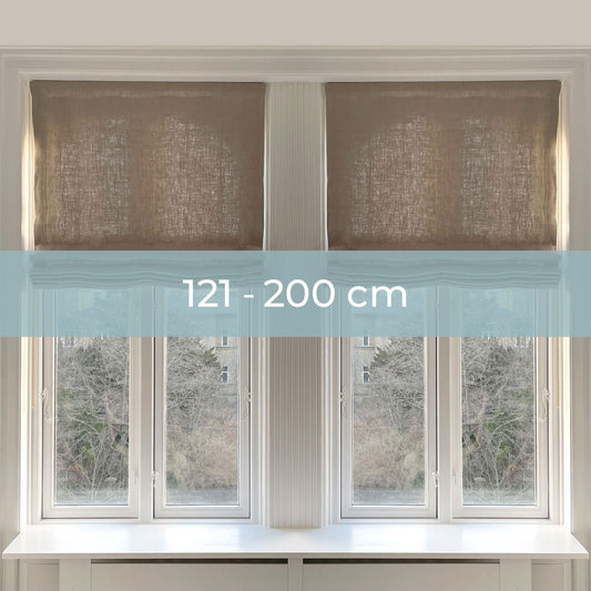 Lined roman blinds curtain - Natural linen - Chain pull - 121-200 cm wide